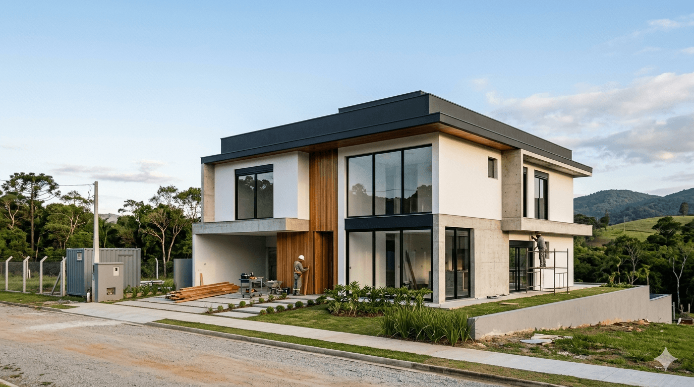 Construção de casas e obra residencial executada pela MCK em Camboriú e região